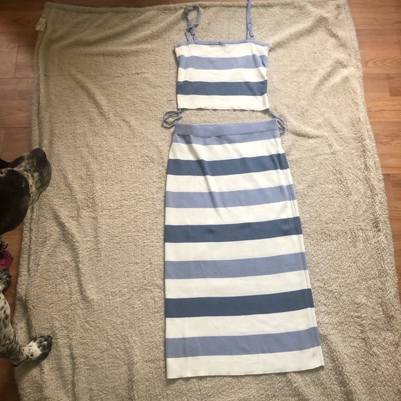 Multi stripe Two piece midi skirt set - Picture 6 of 6